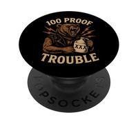 100 Proof Trouble Roaring Bear Moonshine Jug PopSockets Adhesive PopGrip