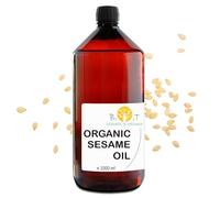 100% Pure and Natural Organic Sesame Oil extracted from The Cold Pressing of Sesame Seeds. Certified Organic. Skin and Hair Care. Ayurveda Massage Oil - 1000 ml 1 L 35.2fl oz