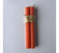 100% Pure Beeswax Dinner Candles, Subtle Honey Smell, Gift for Her, 10 Colours (Coral)