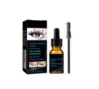 100% Pure Castor Oil Eyelash Serum - 10ml Natural Eyebrow Nourishing Oil for thicker, fuller lashes, gently and deeply nourishing, comes with an application brush