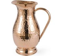 100% Pure Copper Pitcher 70 Ounces | Handmade Hammered Large Jug with Lid, Water Mugs Unlined Uncoated Chemical Free for Ayurveda Health Benefits | Copper Carafe For Home for Home & Gifting (2000ml)