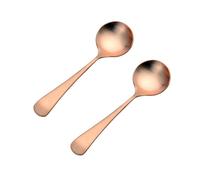 100% Pure Copper Spoon, 6.3 -Inch Forging Scrub Copper Spoons, Suitable for Family Dining, Restaurants, Desserts, Cakes, Ice Cream. (2)