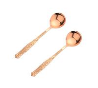 100% Pure Copper Spoon, 7.87 -Inch Forging as an Oold Retro Pattern Copper Spoon, Suitable for Family Dining, Restaurants, Desserts, Cakes, Ice Cream (2)