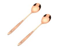 100% Pure Copper Spoon, 8.26 Inch Forging Phoenix Pattern Copper Spoons, Suitable for Family Catering, Restaurant, Dessert, Cake, Ice Cream (2)