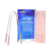 100% Pure Copper Tongue Scraper with Travel cases for Adults and Kids - Durable Tongue cleaner Copper - Tough Scrapper Oral Care -Ayurvedic Copper Tongue Srubber-Best Tongue cleaner
