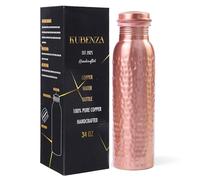 100% Pure Copper Water Bottle - Ayurvedic Copper Bottle for Drinking Water - 34 oz (1 Liter) - Handmade, Leak-Proof, BPA-Free, Eco-Friendly, Joint & Digestion Support, Yoga, Office & Daily Hydration
