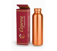 100% Pure Copper Water Bottle Plain 30 oz 900 ml Ayurvedic Copper Water Bottle for Drinking with Leakproof Lid - Smooth Finish, Easy to Carry at Sports, Yoga, School, Office, Travel & Daily Use