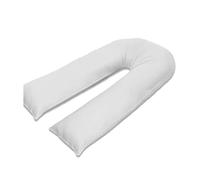 100% Pure Cotton Case 9ft Long Luxurious U-Shaped Pregnant Body Pillows Filled With Hollowfiber - Comfortable Sleeping Maternity Pillows For Back And Belly Support (White)
