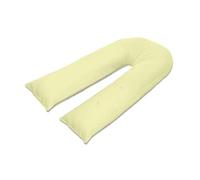 100% Pure Cotton Case 9ft Long Luxurious U-Shaped Pregnant Body Pillows Filled With Hollowfiber - Comfortable Sleeping Maternity Pillows For Back And Belly Support (Cream)
