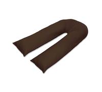 100% Pure Cotton Case 9ft Long Luxurious U-Shaped Pregnant Body Pillows Filled With Hollowfiber - Comfortable Sleeping Maternity Pillows For Back And Belly Support (Chocolate)