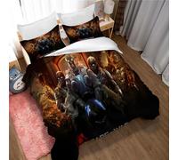 100% Pure Cotton Gears of War Duvet Cover Set with Hidden Closure, 3 Pieces Soft Home Accessories Bedding with 1 Cover and 2 Pillowcases (200x200cm(Double),GOW 01)