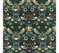 100% Pure Cotton Percale William Morris in 50 Different Patterns 112cm Wide - Strawberry Thief Licorice (CPR118) - Per Half Metre