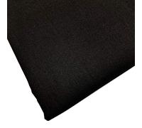 100% Pure Cotton Solid Plain Coloured Craft Fabric 150cm Wide (Black 150cm-Wide) (Fat Quarter 75x50cm)