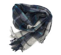 100% Pure Lambswool Edinburgh Stole for Women - Dover/Grey Check Scottish Tartan, Soft Non-Itchy Wool Shawl Wrap - Authentic Scotland Tartan Winter Accessory & Gift for All Seasons