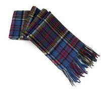 100% Pure Lambswool Tartan Scarf for women and men - 60x12" Unisex winter long soft warm - Purple Check scarves - Brushed wool - Mothers day, Gift for Christmas (Anderson Tartan)