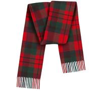 100% Pure Lambswool Tartan Scarf for women and men - 60x12" Unisex winter long soft warm - Red Check scarves - Brushed wool - Mothers day, Gift for Christmas (Macduff Tartan)