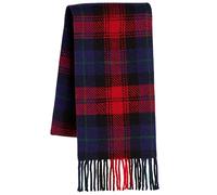 100% Pure Lambswool Tartan Scarf for women and men - 60x12" Unisex winter long soft warm - Red Check scarves - Brushed wool - Mothers day, Gift for Christmas (Maclachlan Tartan)