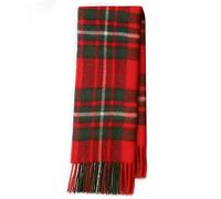 100% Pure Lambswool Tartan Scarf for women and men - 60x12" Unisex winter long soft warm - Red Check scarves - Brushed wool - Mothers day, Gift for Christmas (Macgregore Tartan)