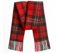 100% Pure Lambswool Tartan Scarf for women and men - 60x12" Unisex winter long soft warm - Red Check scarves - Brushed wool - Mothers day, Gift for Christmas (Scott Red Tartan)