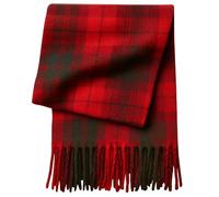 100% Pure Lambswool Tartan Scarf for women and men - 60x12" Unisex winter long soft warm - Red Check scarves - Brushed wool - Mothers day, Gift for Christmas (Macnab Tartan)