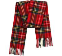 100% Pure Lambswool Tartan Scarf for women and men - 60x12" Unisex winter long soft warm - Red Check scarves - Brushed wool - Mothers day, Gift for Christmas (Royal Stewart Tartan)