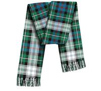 100% Pure Lambswool Tartan Scarf women and men - 12x60" - All-season essential - Green Checkered scarves - Smooth Brushed wool -Mothers day, Fathers day gift (Mackenzie Dress Scottish Tartan)