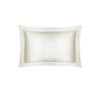 100% Pure Mulberry Silk 26 Momme Charmeuse Silk Pillowcase Oxford Border With Cotton underside stop Slipping to fit 50cm x 75cm plus Frill- 1pc Hypoallergenic- RRP £45 (Stunning Ivory White)