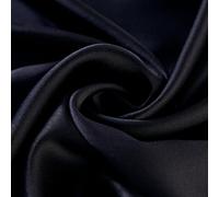 100% Pure Mulberry Silk Fabric 114cm Width 19m/m Charmeuse Stain Silk by 2 metre for Pajamas, Dresses, Shirts or DIY Crafts(Black)