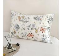 100% Pure Mulberry Silk Pillowcase Standard Size with Hidden Zipper Print,Real Natural Floral Silk Pillow Cases for Hair and Skin,Soft and Cooling,Both Sides Slip Silk,1pc (20"x26",Pattern3)