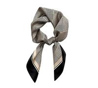 MEISEE 100% Pure Mulberry Silk Square Scarf 27"'x27-70CM Head Scarf for Women Natural Silk Neckerchief Printed Headscarf, Houndstooth