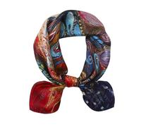 100% Pure Mulberry Silk Square Scarf-27''x27"Lightweight Hair Scarves Headscarf Night Sleeping with Gift Packed, Birdsong, 27inch