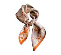 100% Pure Mulberry Silk Square Scarf for Hair-27''x27''- Women Silk Neckerchief Head Wrap Scarf, Brown Fashion, Medium