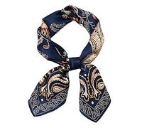 100% Pure Mulberry Silk Square Scarf for Hair-27''x27''- Women Silk Neckerchief Head Wrap Scarf (DB Birds), Db Birds, S