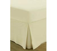 100% Pure Natural 200 Thread Count Egyptian Cotton Fitted VALANCE Sheets Box Pleated Hypoallergenic Ultra Soft Breathable Hotel Quality Bed Sheet (Cream, 4FT - Small Double)