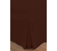100% Pure Natural 200 Thread Count Egyptian Cotton Fitted VALANCE Sheets Box Pleated Hypoallergenic Ultra Soft Breathable Hotel Quality Bed Sheet (Chocolate, Double)