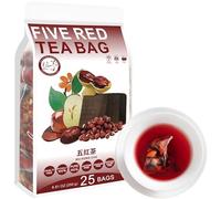 100% Pure Natural Herbal Tea, Five Red Tea Bag, 250g/8.81oz (5g*50bags) 五红茶 Gpji, Brown Sugar, Red Bean, Peanut, Caffeine Free, No Additives, Non-GMO
