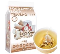 100% Pure Natural Herbal Tea, Four Spirits Soup Tea Bag, 300g/10.58oz (15g*20bags), 四神汤, Barley, Coix seed, Orange peel, Poria cocos, Yam, Semen Euryales, Lotus seed, No Additives, Non-GMO