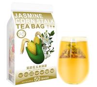 100% Pure Natural Herbal Tea, Jasmine Corn Stalk Tea Bag, 250g/8.81oz (5g*50bags) 茉莉花玉米须茶 Corn Grain, Jasmine Flower, Gardenia, Caffeine Free, No Additives, Non-GMO