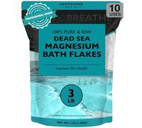 100% Pure RAW Magnesium Bath Flakes 3 LB Large Bulk Resealable Pack - Muscle Relaxing Organic Salts Mg Chloride, Mineral Soak for Restless Leg Syndrome, Cramps, Stress Relief, Headaches, Joint Pain,