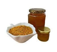 100% Pure Raw Organic Honey Wildflowers 420g + Propolis cream 45g + Bee Pollen 100g, New Wild Harvest Vegetarian Economy Pack Glass Jar, UNFILTERED, UNHEATED, UNPASTEURISED