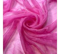 100% Pure Silk Fabric Chiffon 36" 5.5 Momme Made by Silk Worm for Dressmaking and Craft Fabric by The Meter UK (1 Meter, Pink)