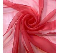 100% Pure Silk Fabric Chiffon 36" 5.5 Momme Made by Silk Worm for Dressmaking and Craft Fabric by The Meter UK (1 Meter, Coral Pink)