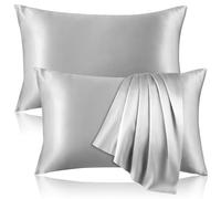 100% Pure Silk Pillowcase for Hair and Skin - Two-Sided Mulberry Silk Pillowcase with Hidden Zipper - Cooling Pillowcase - 19 Momme, 600 Thread Count - Queen Size - Pack of 2