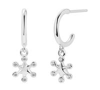 100% Pure Snowflake Hoop Earrings for Women Delicate Crystal Earrings Wedding Jewelry Accessories