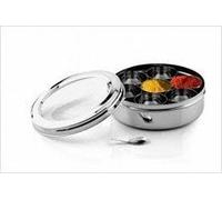 100% Pure Stainless Steel Spice See Through Lid Container Stainless Steel Spice Tin Superior Quality Masala Dabba 180mm Rust Proof With 10 Spices Free Sugar Coated Fennel Seeds