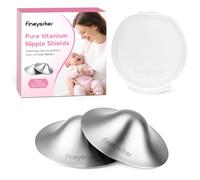 100% Pure Titanium Nipple Shields for Breastfeeding, Nipple Cups for Nursing Newborn, Antibacterial Reusable Nipple Covers, Naturally Protects and Helps Heal Sore Nipples Breast Feeding (Small)