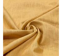 100% Pure Washed Linen Flax Fabric 45 Colours 135cm Wide 240gsm Per Metre (0811 Mustard) (ONE - METRE)
