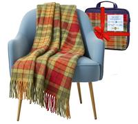 100% Pure Wool Knee blankets for elderly, Adults - 74x31" - Scottish tartans - Fringed edges, check Cosy sofa throws - Reading, Wheel chair, Travel - winter Blanket (Buchanan Autumn Tartan)