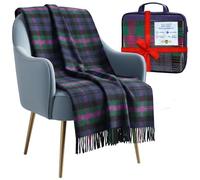 100% Pure Wool Knee blankets for elderly, Adults - 74x31" - Scottish tartans - Fringed edges, check Cosy sofa throws - Reading, Wheel chair, Travel - winter Blanket (Baird Modern Tartan)