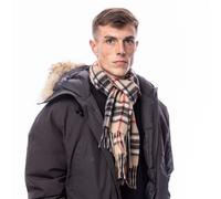 100% Pure Wool Tartan Scarf Heritage Traditions Camel One Size